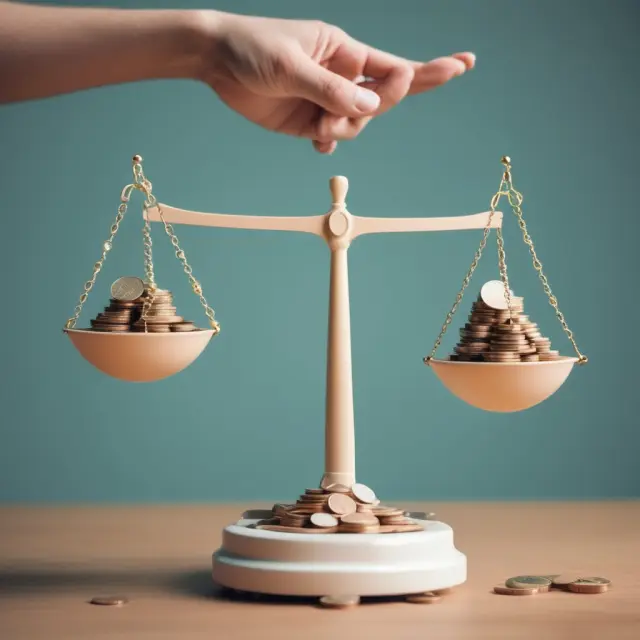 Person balancing an HDHP on a scale with premiums and medical expenses. Illustrates annual deductibles and out-of-pocket costs.