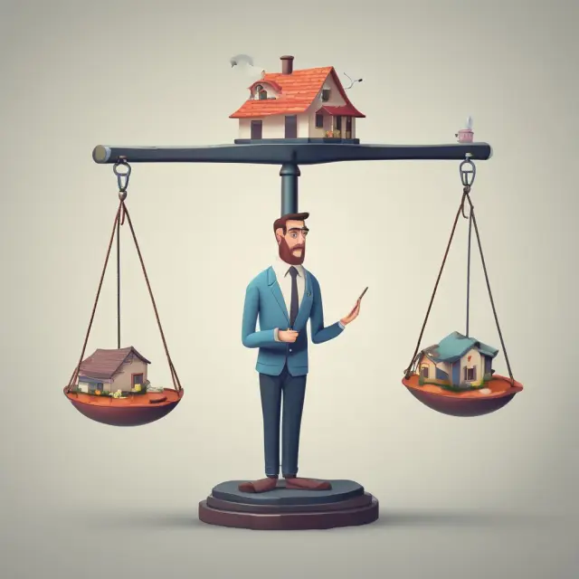 An unmarried person supporting a dependent holds balancing scales labeled