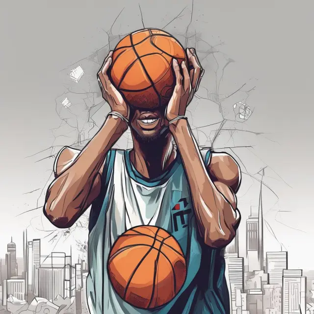 Basketball player performs a head-fake, illustrating the concept of head-fake trades in finance