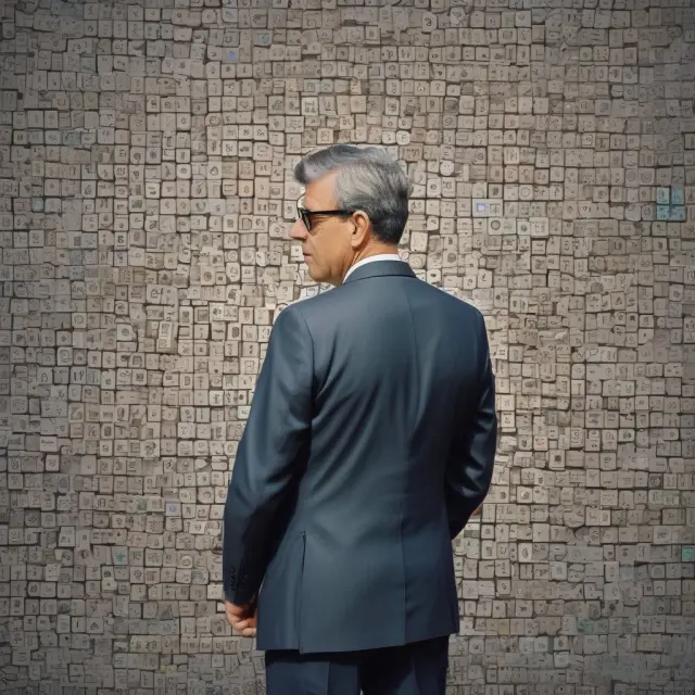 A central banker carefully examining a colorful mosaic depicting fluctuating Consumer Price Index numbers while adjusting interest rates accordingly