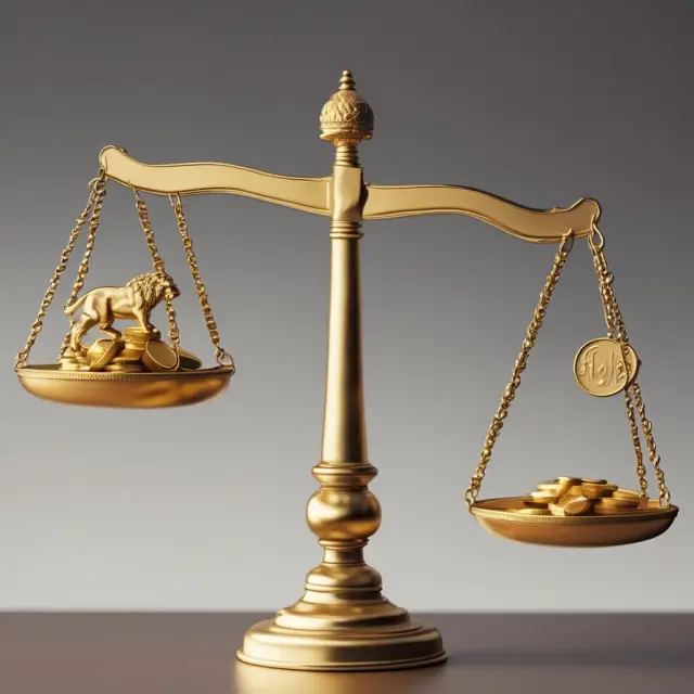 A trio of scales representing operational, trading, and investment earnings in headline earnings. Gold coins symbolize each component.