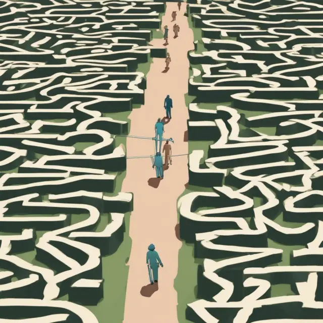 A maze illustrating how premiums, deductibles, coinsurance, and copayments impact consumers
