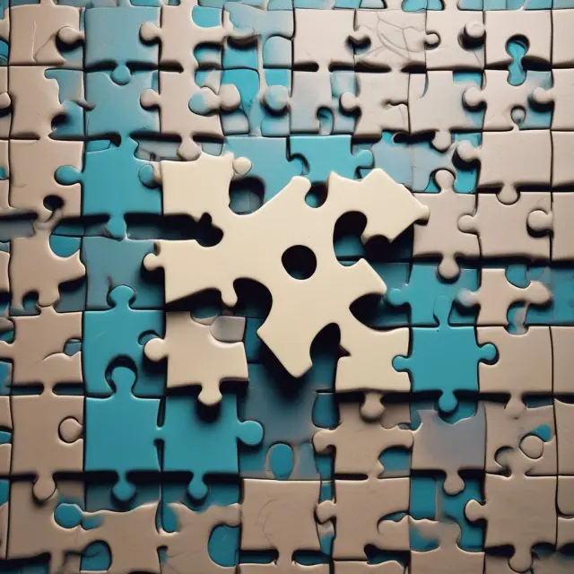 A medical puzzle with interlocking question and answer pieces, symbolizing the complexities and insights of the healthcare sector