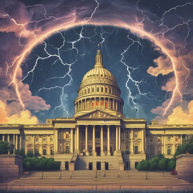A protective shield representing government intervention amidst chaotic healthcare markets