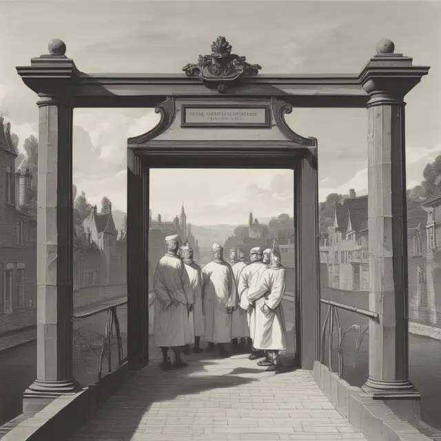 Bridge with medical professionals guarding high walls - healthcare sector barriers to entry