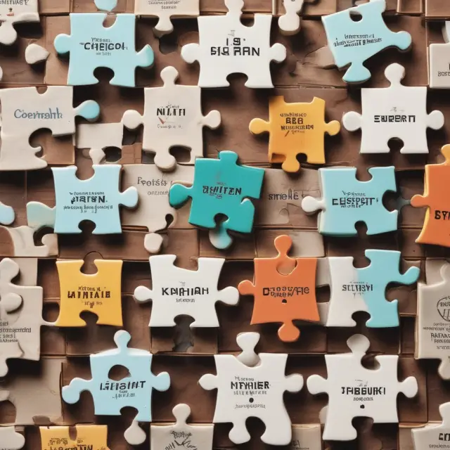 An intricate jigsaw puzzle with pieces representing employers, self-employed individuals, and government programs coming together to complete a picture of the United States healthcare system