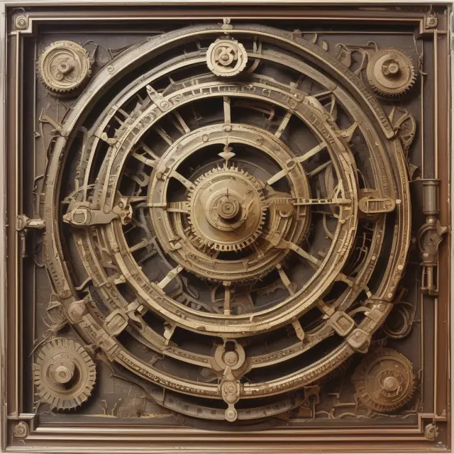 Metaphorical image: A weathered clock with heating degree day gears turning to represent historical temperature analysis.