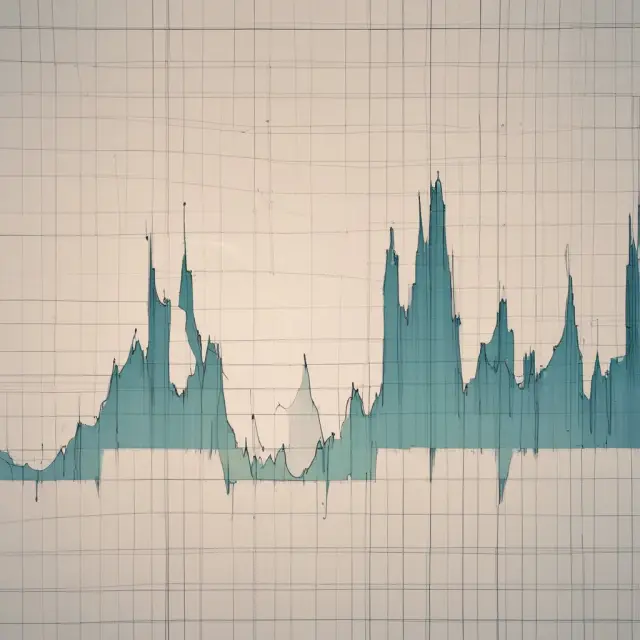 A delta wave symbolically interacting with a dynamic stock chart, illustrating how a change in the underlying asset affects the derivative