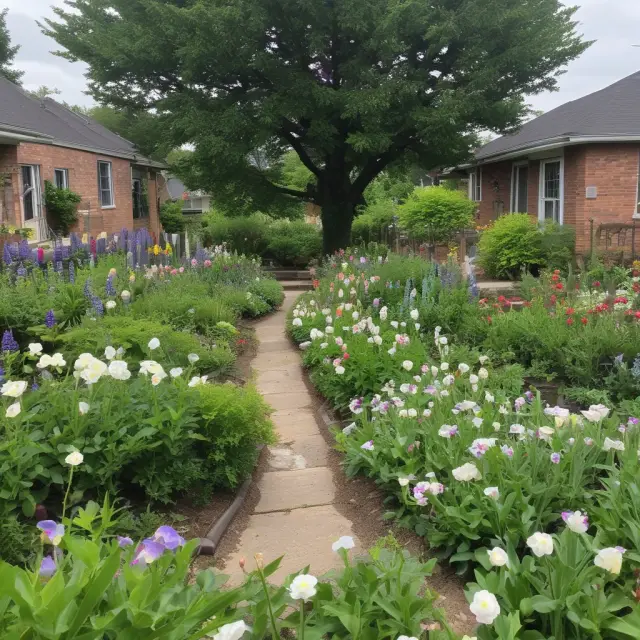 A diverse garden with flowers from various asset classes thriving during an economic storm