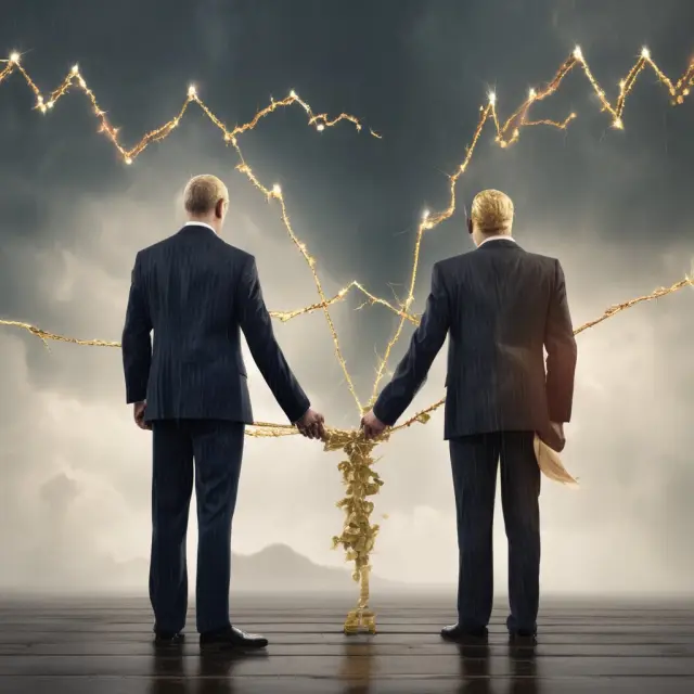 Golden hedge wavers amidst turbulent market waves, depicting risks of imperfect correlations in hedging