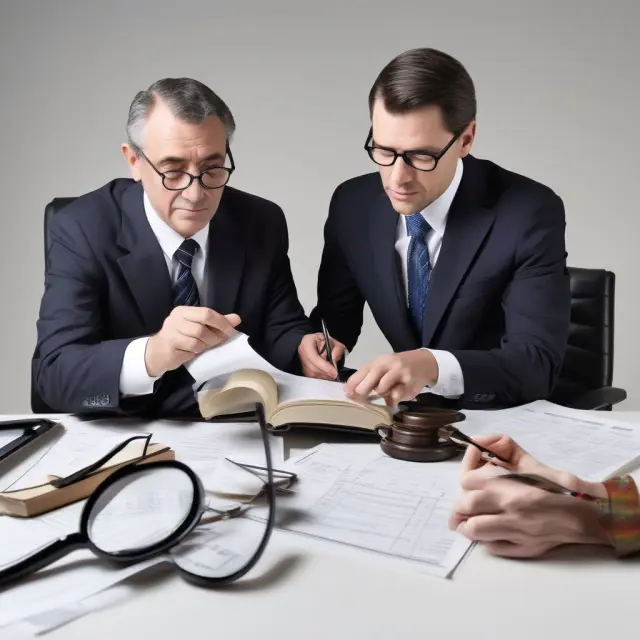 Lawyer and regulator examining financial report, emphasizing conflicts of interest and non-waiver disclosures