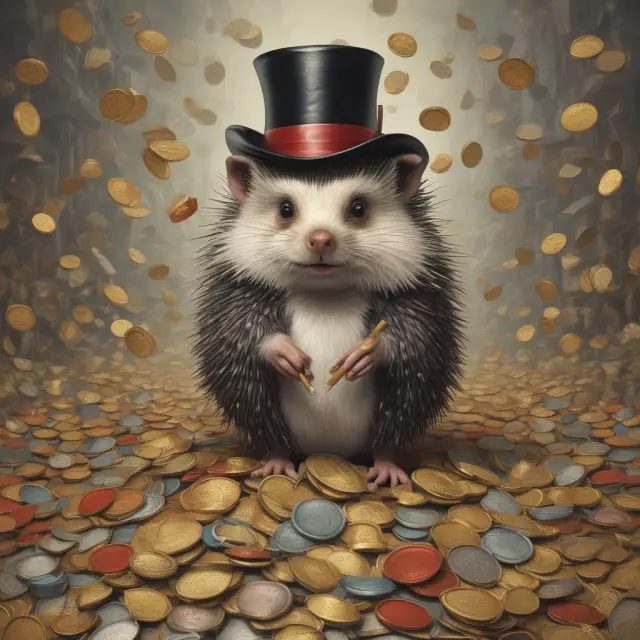 Hedgehog symbolizing hedge fund represents management fee and performance fee structure with competitors