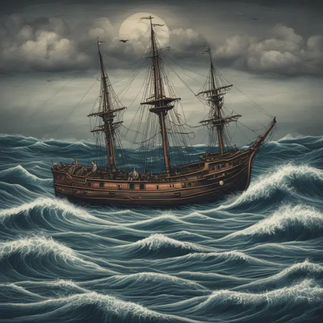 A person balancing three scales over a stormy sea, representing hedge fund risks: illiquidity, market risk, and conflicts of interest.