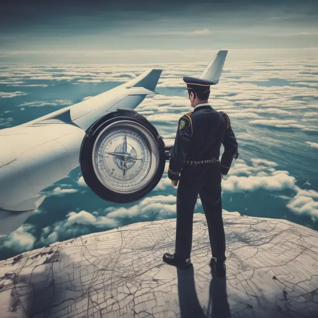 An airline pilot steers through turbulent waters, guided by the minimum variance hedge ratio to minimize risk in jet fuel pricing