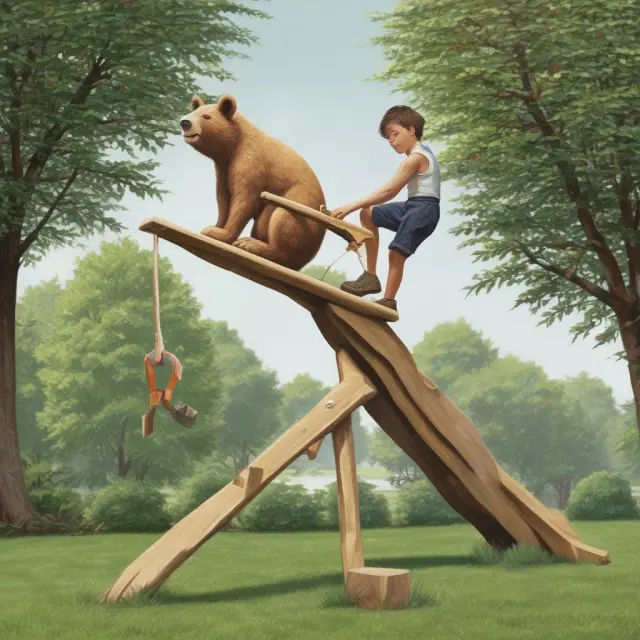 An image of a balanced see-saw, symbolizing the use of a hedge ratio in managing investment risks.