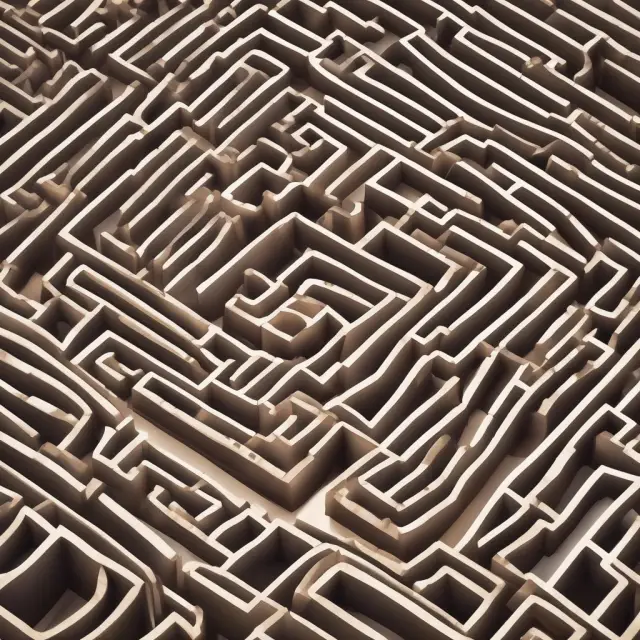 Vivid maze illustrating the complex relationships between factors and their influence on consumer preferences through hedonic regression analysis