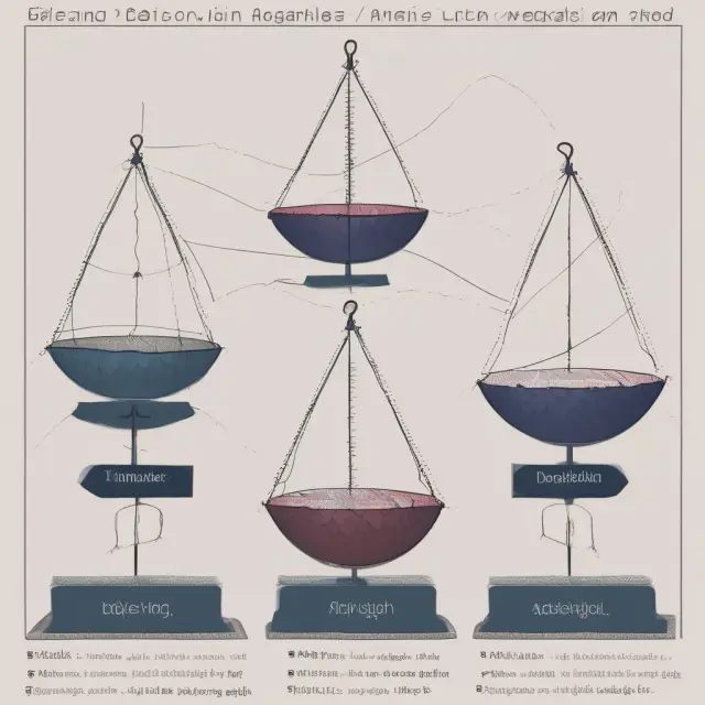 Two scales balance various factors in a hedonic regression model. A hidden hand symbolizes omitted variables.