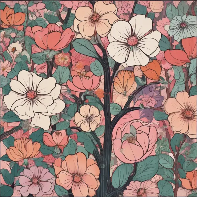 An image of a beautiful, intricately designed garden filled with flowers symbolizing FAQs and their hedonic pricing answers