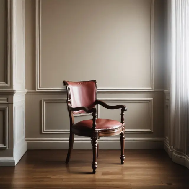 Empty chair at a legal table signifies an intestate estate undergoing probate proceedings. An essential part of understanding inheritance distribution.