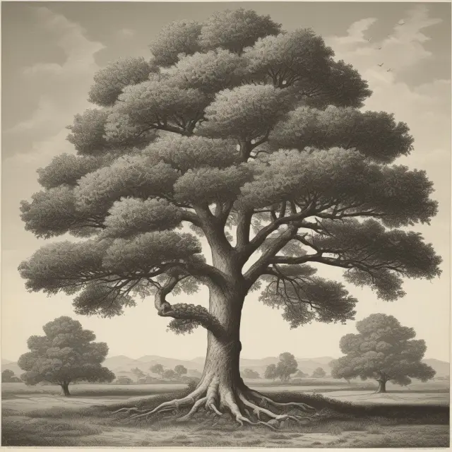 Trees growing from a will document, symbolizing the growth of family inheritances.