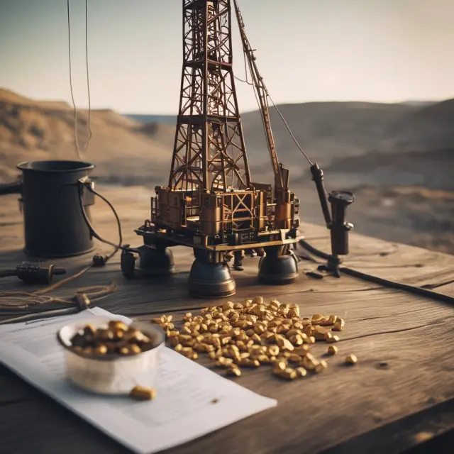 Oil rig pours gold nuggets onto a landowner