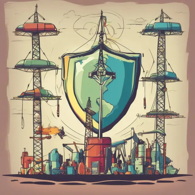 An energy company, represented by a shield, maintaining control over leaseholds through held-by-production clauses while negotiating fair terms with landowners.