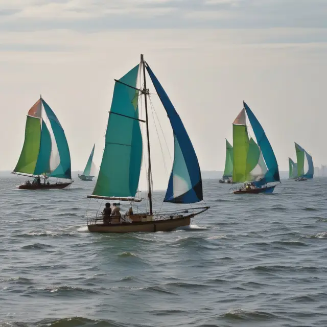 Visualization of financial metrics ROE and EPS influenced by unrealized gains/losses on held-for-trading securities, represented as sailboats and kites in a dynamic sea