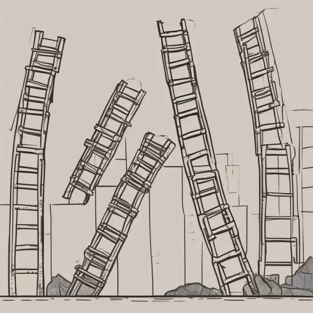 An image of a ladder with rungs representing bonds of varying maturities, illustrating the concept of constructing a portfolio using held-to-maturity securities through a laddered bond strategy