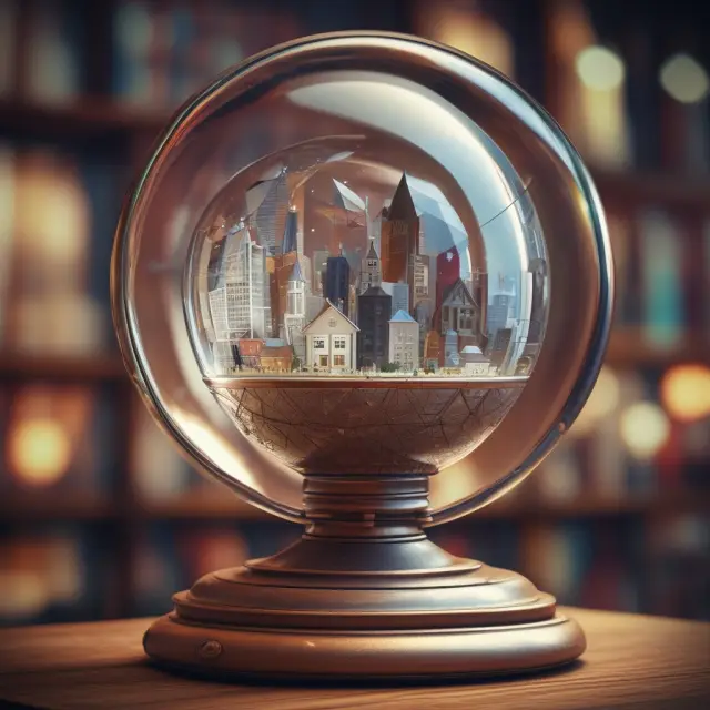 Help-Wanted Index visualized as a crystal ball, symbolizing its role as a predictor of future employment conditions