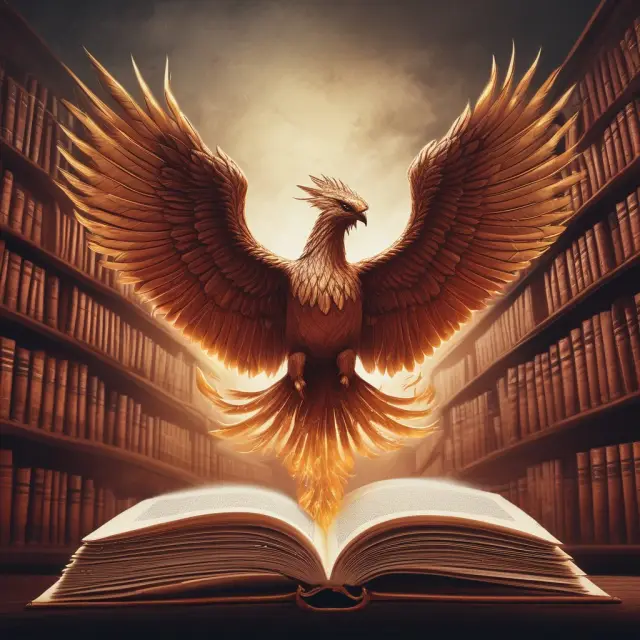 A vibrant phoenix emerging from an open book, representing the University of Iowa Tippie College of Business