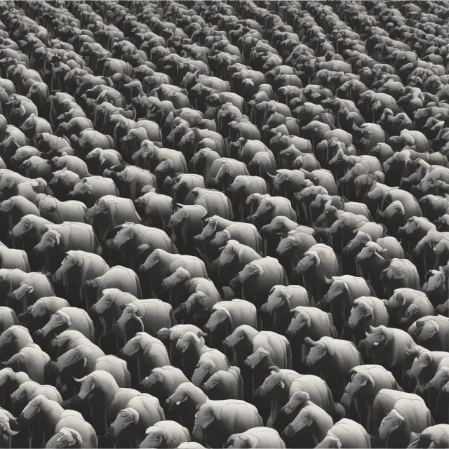 A multitude of people joining together as one entity, illustrating how herd instinct influences behavior in various contexts such as riots, fads, and sports.