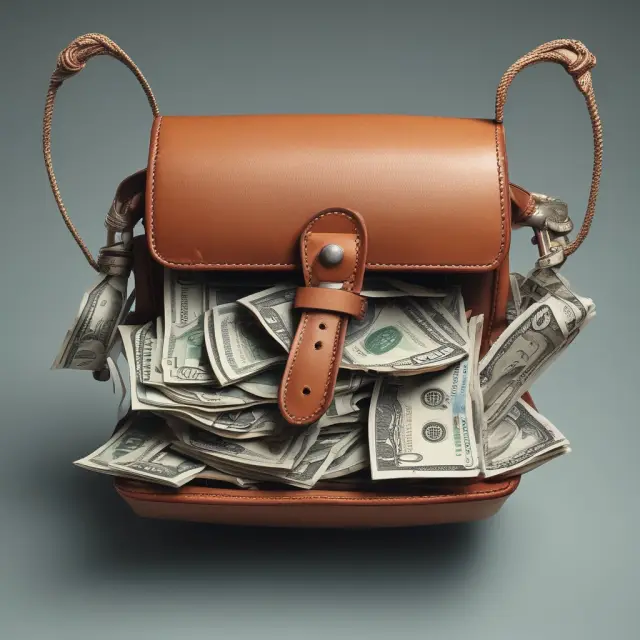 An image of a closed gold purse symbolizing the Heritage and Stabilization Fund. It opens to reveal an amount equal to the shortfall in petroleum revenues.