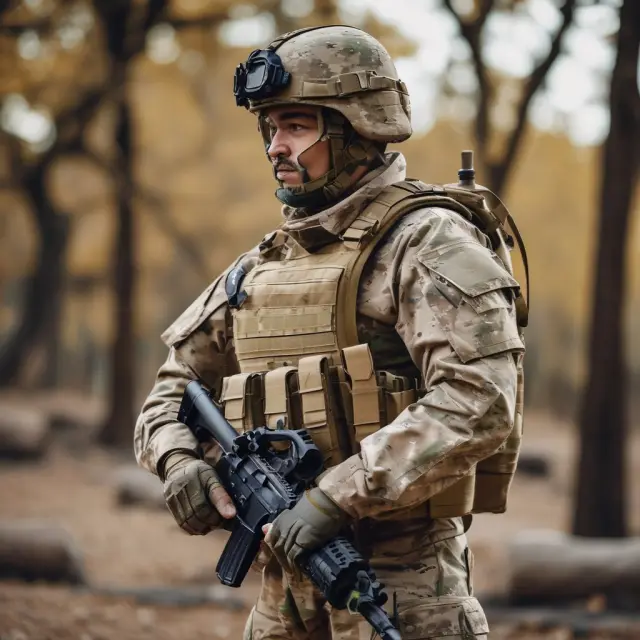 A soldier in combat gear holding a golden retirement account symbolizing the HERO Act
