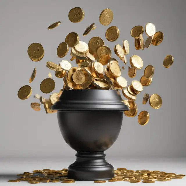 Military helmet pouring gold coins into a traditional IRA vase, depicting combat pay contributions under the HERO Act.