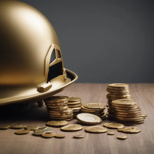 Golden helmet representing a soldier