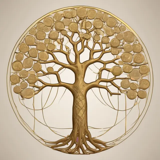 A golden economic cycle (Austrian Business Cycle Theory) entwines with a fragile financial tree (Minsky