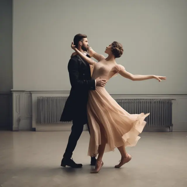 Two dancers representing Unconditional and Conditional Heteroskedasticity, illustrating the dynamic relationship between constant and unpredictable variance in financial markets.