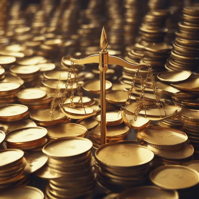 Golden scales float on a sea of data, emphasizing heteroskedasticity