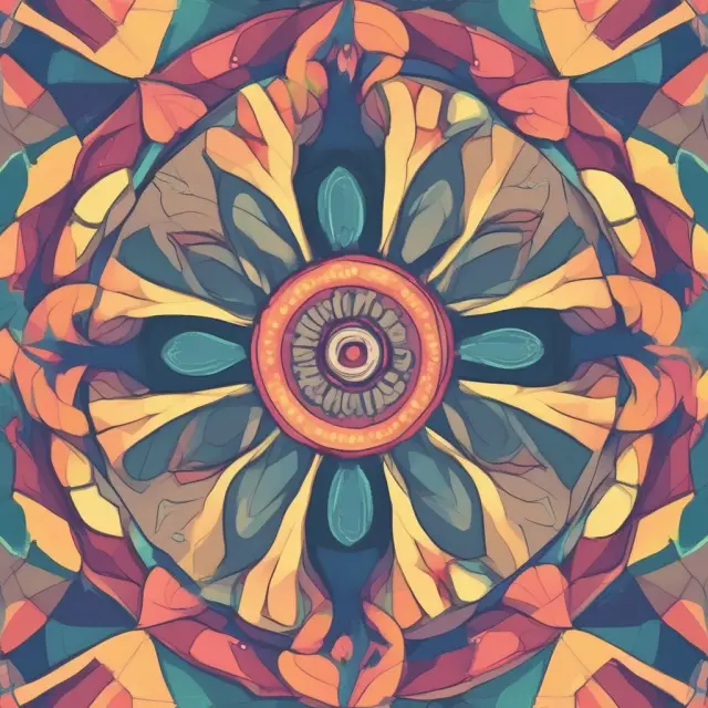 Kaleidoscope displaying diverse financial factors interacting with a stable center, symbolizing heteroskedasticity in financial modeling