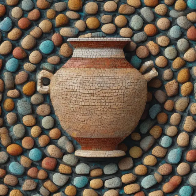 A mosaic depicting Greek amphorae filled with various coins, signifying the history of heuristics and their impact on financial decision-making