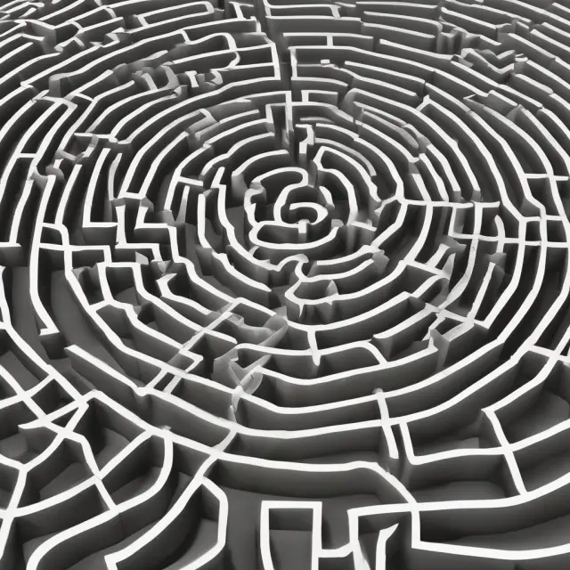 A metaphorical image of Handelsgesetzbuch as a complex labyrinth representing its intricate impact on German companies