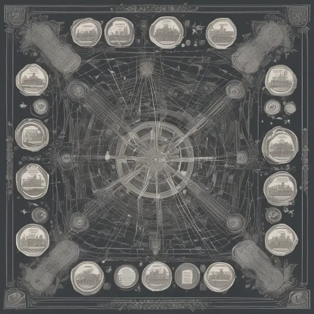 An intricately woven tapestry symbolizing the German Commercial Code (Handelsgesetzbuch) and its provisions for company registration, governance, and financial reporting