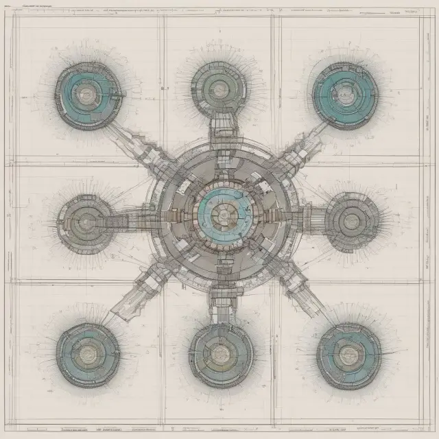 Gears representing HHI and alternative market concentration measures rotating in harmony, symbolizing the importance of comprehensive analysis for understanding competitive landscapes.