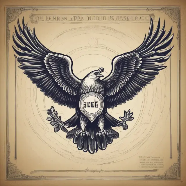 An eagle representing the SEC flying over a blueprint, symbolizing its role in shaping accounting standards within the GAAP hierarchy.