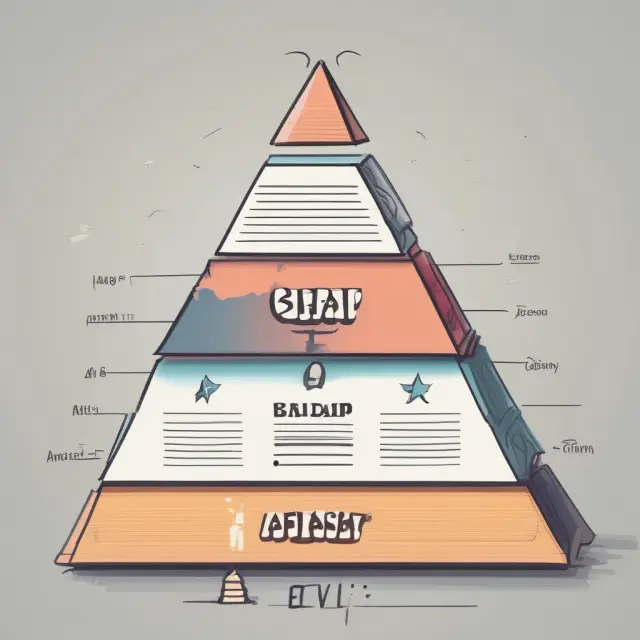 A sturdy pyramid depicting the GAAP hierarchy, illustrating its four levels which ensure consistent application of financial reporting principles