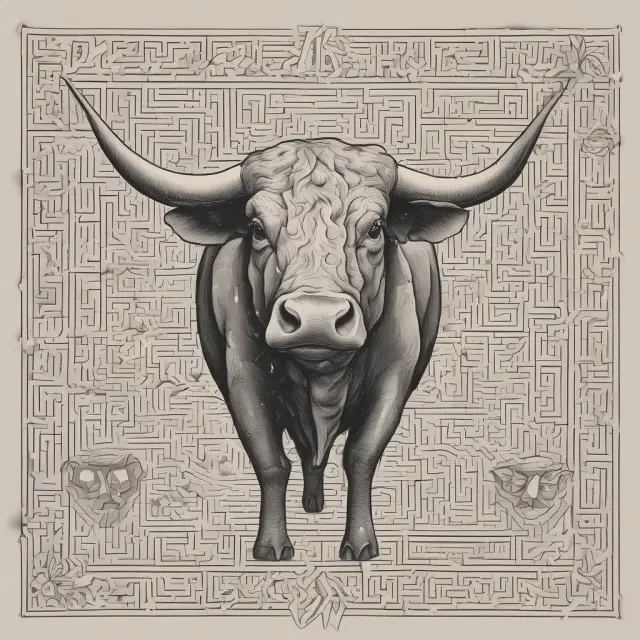 Bull symbolizing HENRY navigating a luxurious maze to find wealth