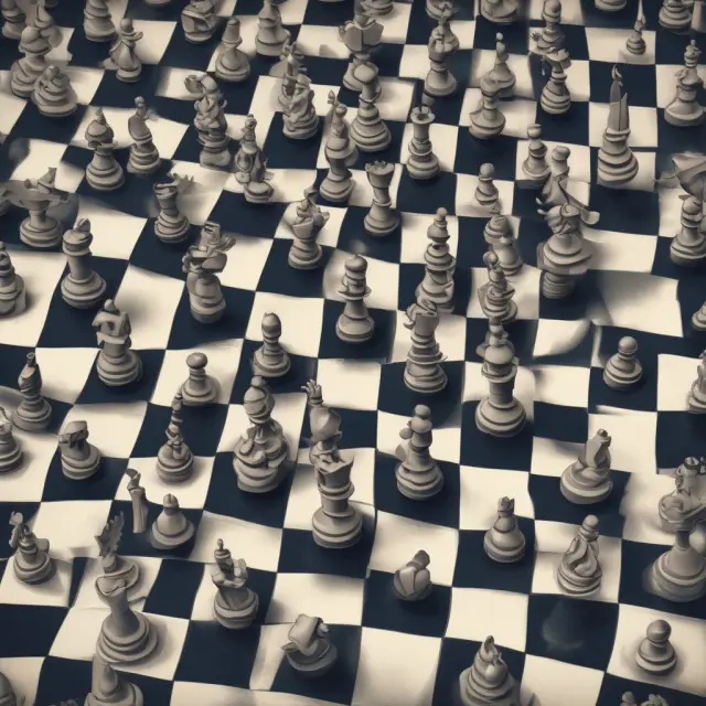 Mechanical HFT algorithms replacing human traders on a chessboard, causing instability and uneven playing field within financial markets.