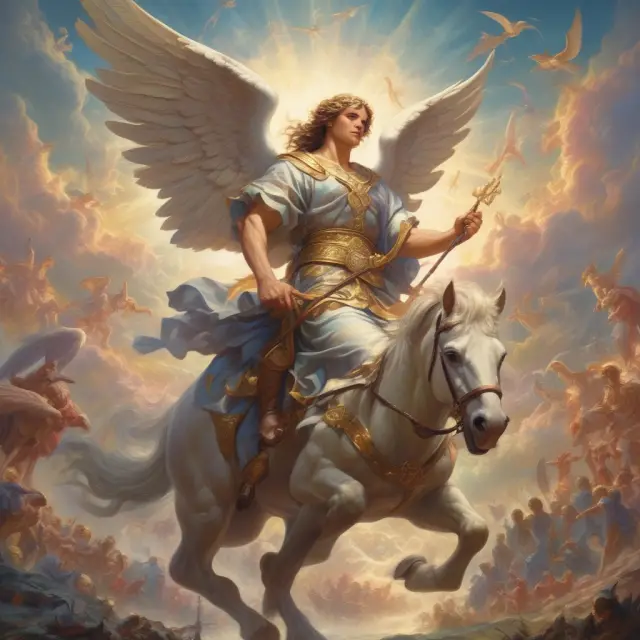 Angel guiding stocks, showing new highs (hope) and lows (warning). SEO: high-low index, stock market trend