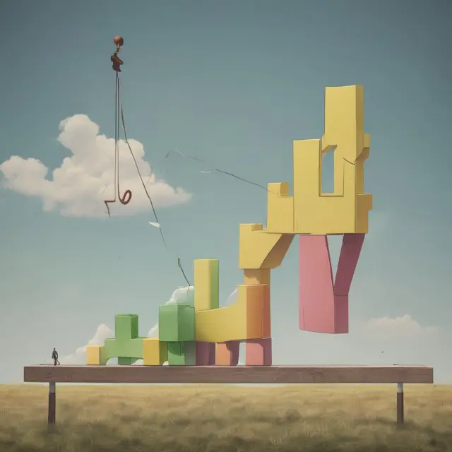 A seesaw with green blocks for new highs and red blocks for new lows representing the High-Low Index.
