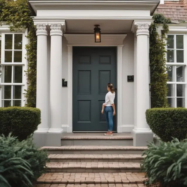 Person entering dream house, symbolizing high ratio loans